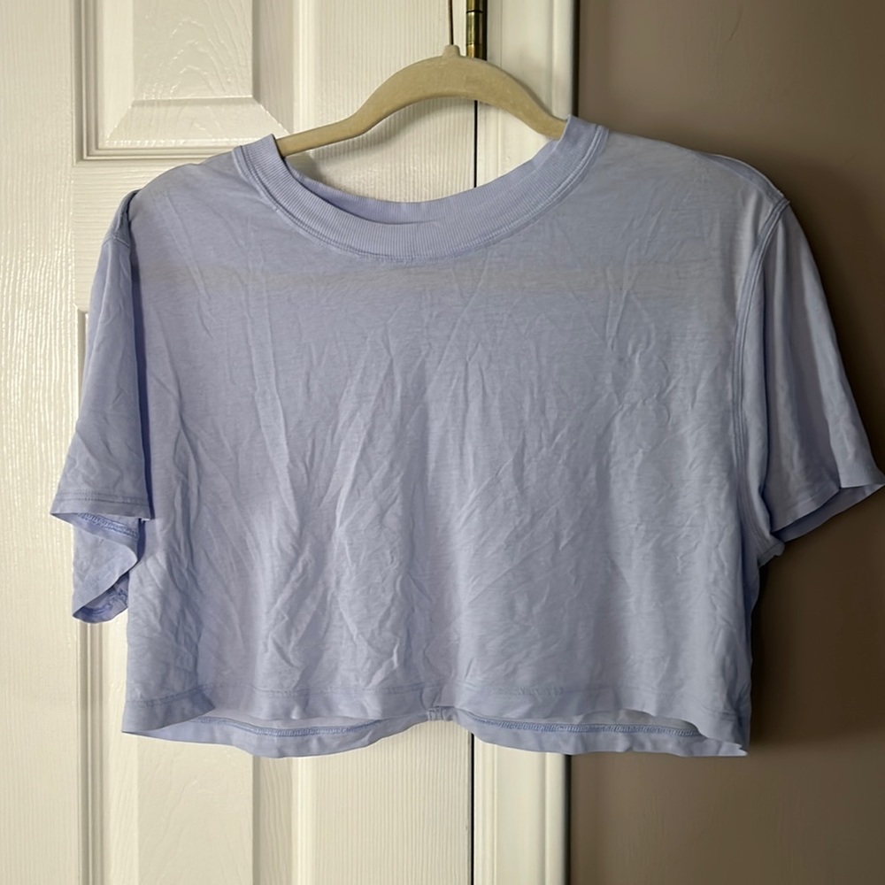 All Yours Cropped Tee- Lululemon Pastel blue
